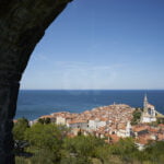 Piran’s Cistyscape panoramics view framed by Piran's town wall