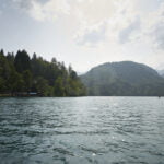 Paddle surfing Lake Bled