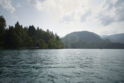 Paddle surfing Lake Bled
