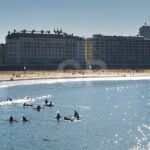 Surfers having fun in San Sebastian