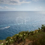 A catamaran sailing near Tossa de Mar