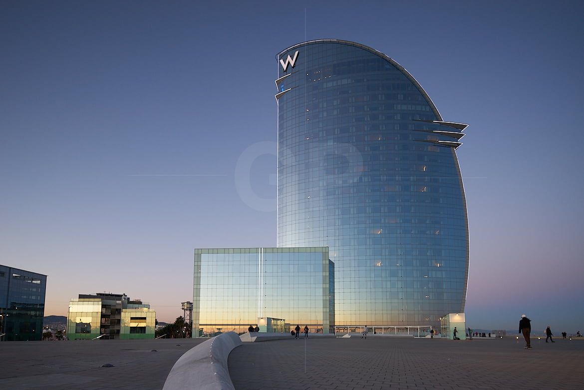 W Hotel Barcelona south view at sunset W Hotel Barcelona south view at sunset