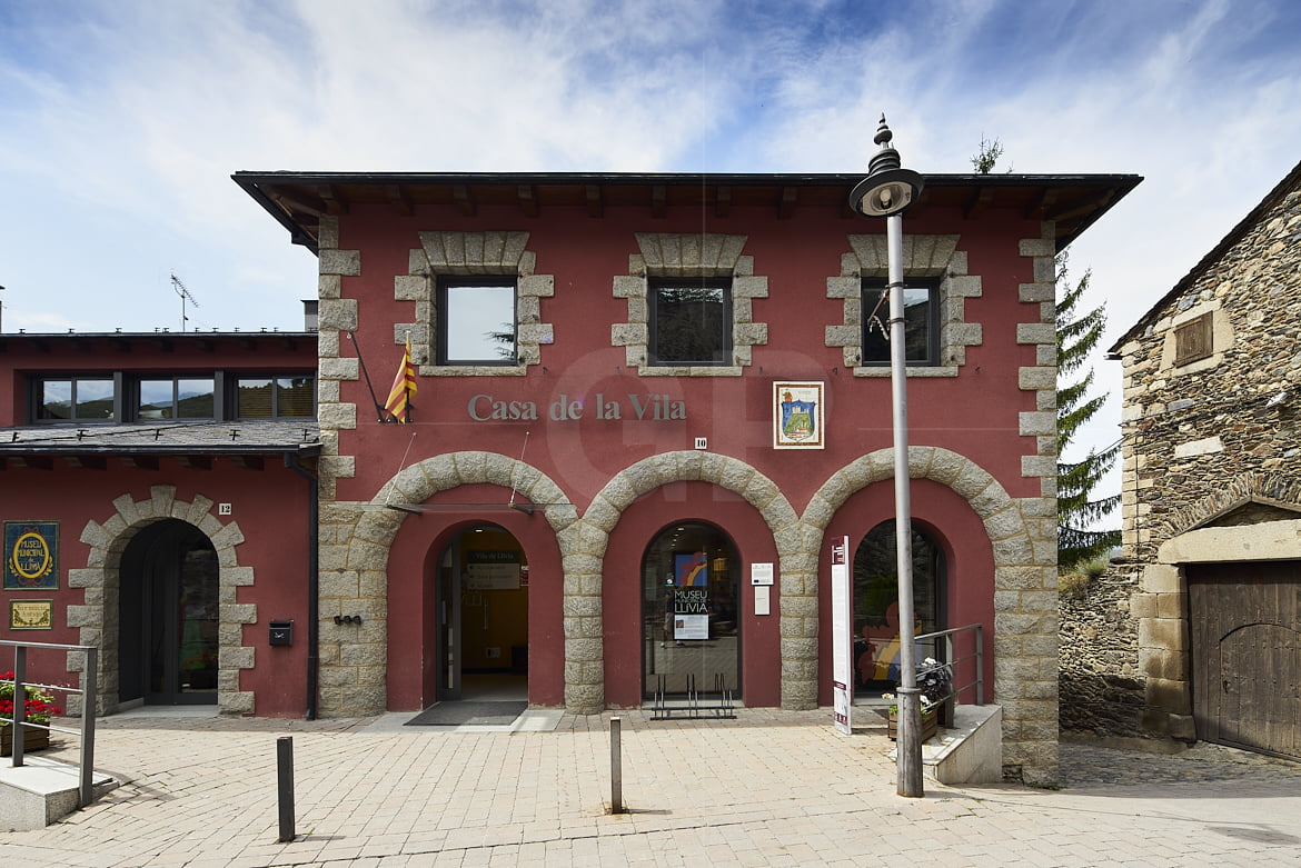 Llivia's town hall and Esteve Pharmacy museum door Llivia's town hall and Esteve Pharmacy museum door