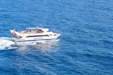 Neptune boat sailing Mediterranean sea photo to Lloret de Mar direction