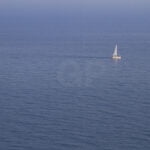 Loneliness boat sailing the sea