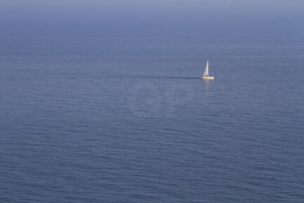 Loneliness boat sailing the sea