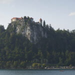 Bled Castle over the hill vertical
