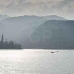 Bled lake, the island and some boats