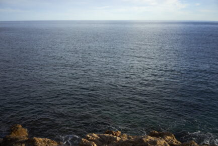 Sailing mediterranean sea near Tossa de Mar