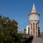 La Catalana de Gas water tower horizontal view photograph