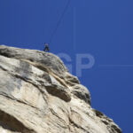 Abseiler on top to Cingles of Tavertet