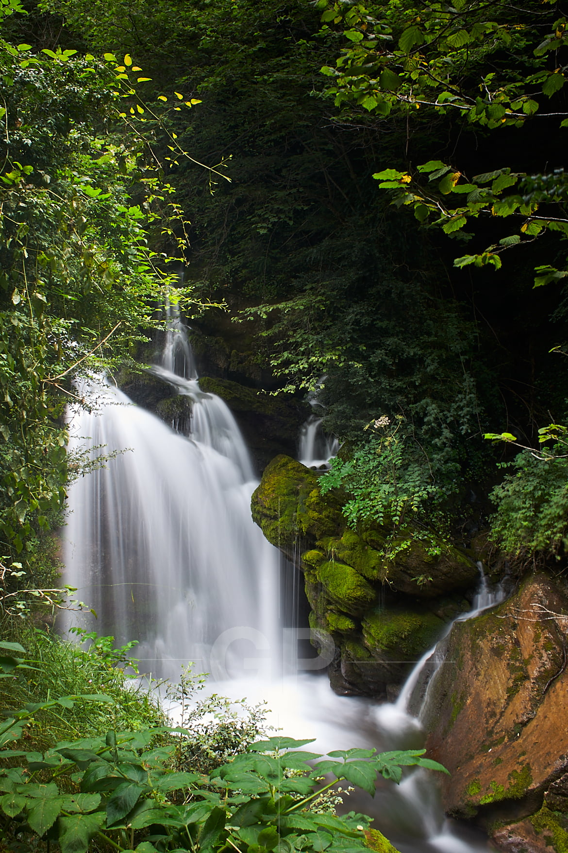The Llobregat river source waterfall