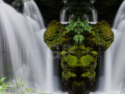 Rock testimony of the waterfall