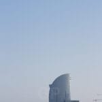 Buy fine art canvas print of the north facade of W Hotel Barcelona from the city, unique artist’s piece with artistic photography and museum quality.