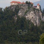 Fine Art Canvas Print of Bled Castle from the City
