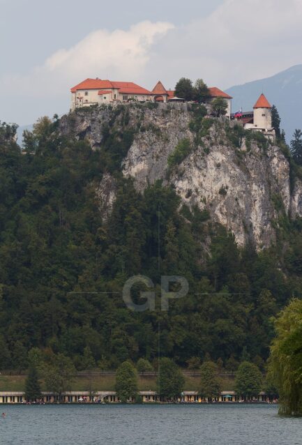Fine Art Canvas Print of Bled Castle from the City