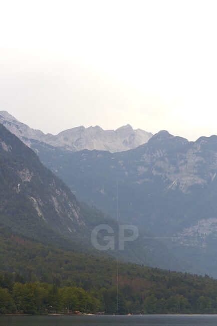 Fine Art Canvas Print Lake Bohinj with Perpetual Snow | Alpine Landscape Slovenia
