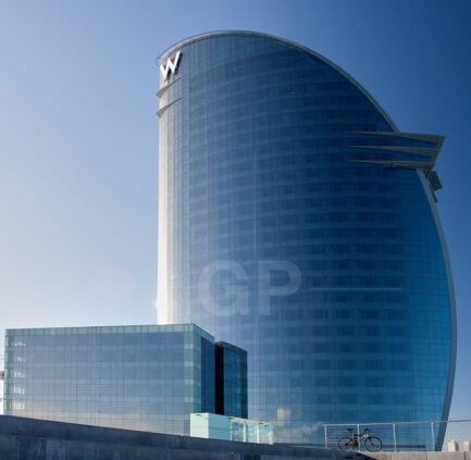 Fine Art Canvas Print of the South Facade of W Hotel Barcelona