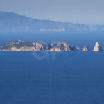 Medes Islands from Begur with the Montgrí Castle in the background