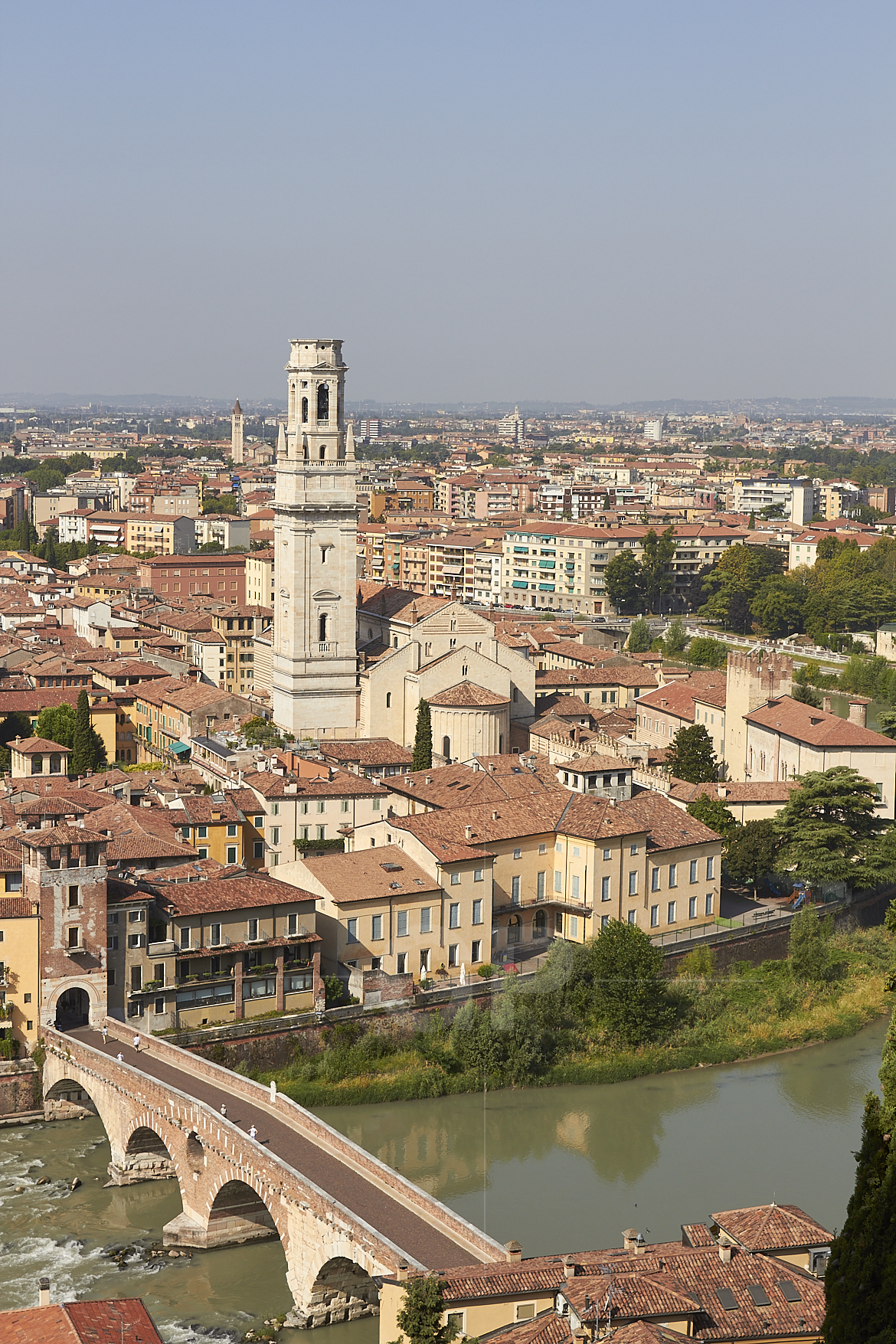 Verona Cathedral from across the Adige river photograph Verona Cathedral from across the Adige river photograph
